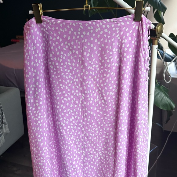 Hobbs London gabrielle pink spotted printed midi skirt - Picture 5 of 11